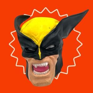 1995 Comic Superhero Marvel X-Men Wolverine Adult Vinyl Mask HTF Vintage Costume